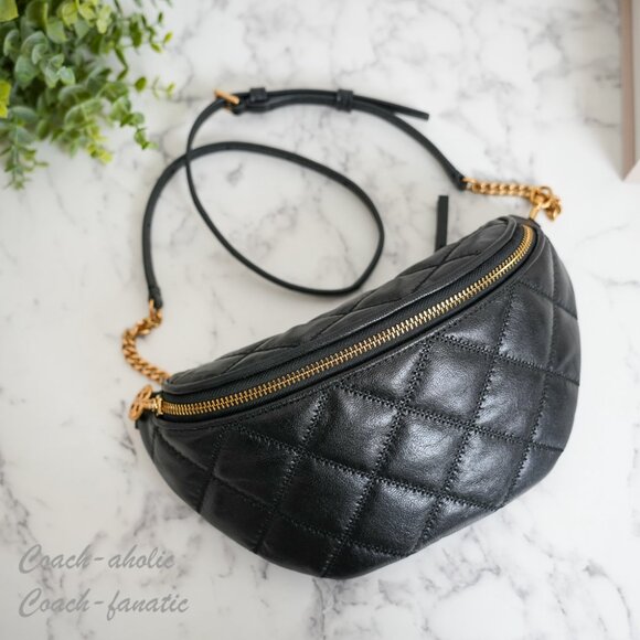 NWT Tory Burch Willa Belt Bag Leather Fanny Pack Crossbody in Black - Picture 5 of 9